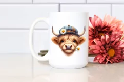 Cow Watercolor Highland Cow with Shy Expression | Product Image 2