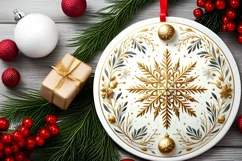 Round Christmas Ornament Sublimation|Clipart Product Image 2