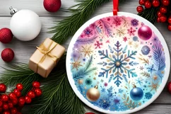 Round Christmas Ornament Sublimation|Clipart Product Image 2