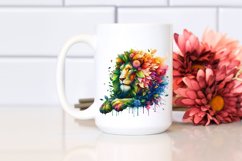 Vibrant Watercolor Lion with Flowers PNG Product Image 2