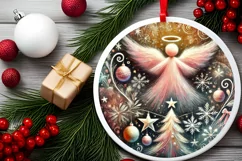 Round Christmas Ornament Sublimation|Clipart Product Image 1