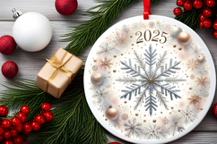 Round Christmass Ornament PNG Product Image 2