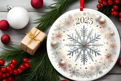 Round Christmas Ornament Sublimation|Clipart Product Image 2