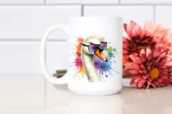 Colorful Swan with Sunglasses | Artistic Summer Sticker Product Image 2