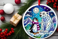 Round Christmas Ornament Sublimation|Clipart Product Image 1