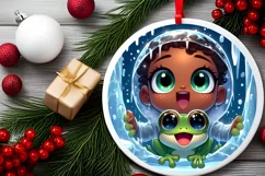 Round Christmas Ornament Sublimation|Clipart Product Image 2