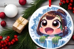 Round Christmas Ornament Sublimation|Clipart Product Image 2