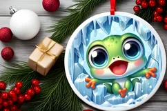 Round Christmas Ornament Sublimation|Clipart Product Image 2