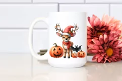 Baby Elk Halloween Watercolor Clipart Product Image 2