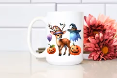 Baby Elk Halloween Watercolor Clipart Product Image 2