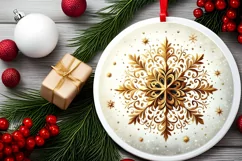 Round Christmas Ornament Sublimation|Clipart Product Image 2