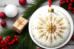 Round Christmass Ornament PNG Product Image 2