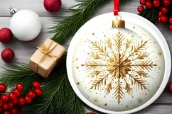 Round Christmas Ornament Sublimation|Clipart Product Image 2