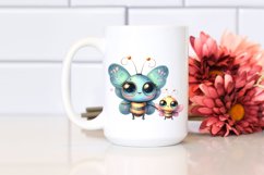 Baby Butterfly Big Eyes Watercolor Clipart Product Image 2
