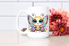 Baby Butterfly Big Eyes Watercolor Clipart Product Image 2