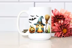 Funny Watercolor Cute Halloween Broom Clipart Product Image 2