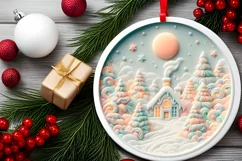 Pastel Christmas Scene Made of Molten Candy Product Image 2