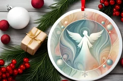 Round Christmas Ornament Sublimation|Clipart Product Image 1