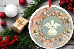 Round Christmas Ornament Sublimation|Clipart Product Image 1