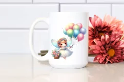Colorful Cute Fairy Floating Balloons Clipart Product Image 2