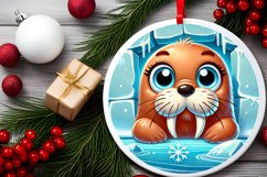 Round Christmas Ornament Sublimation|Clipart Product Image 2