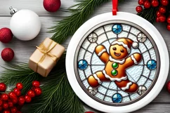 Round Christmas Ornament Sublimation|Clipart Product Image 1