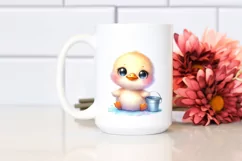 Cute Colorful Watercolor Small Baby Swan | Clipart Product Image 2
