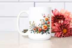 Vibrant Orange Roses Floral Frame PNG Product Image 2