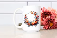Vibrant Orange Roses Floral Frame PNG Product Image 2