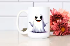 Funny Watercolor Whimsical Halloween Ghost Clipart Product Image 2