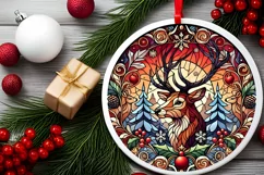 Round Christmas Ornament Sublimation|Clipart Product Image 1