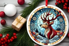 Round Christmas Ornament Sublimation|Clipart Product Image 1