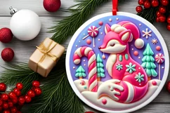 Round Christmas Ornament Sublimation|Clipart Product Image 1