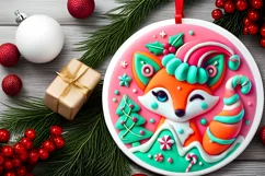 Round Christmas Ornament Sublimation|Clipart Product Image 1