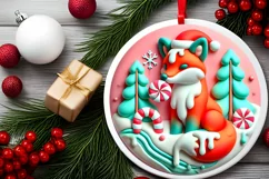 Round Christmas Ornament Sublimation|Clipart Product Image 1