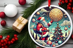 Round Christmas Ornament Sublimation|Clipart Product Image 1