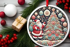 Round Christmas Ornament Sublimation|Clipart Product Image 1