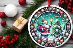 Round Christmas Ornament Sublimation|Clipart Product Image 1