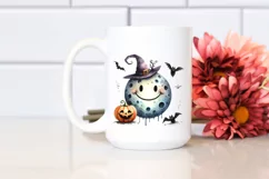 Funny Watercolor Halloween Moon Clipart Product Image 2