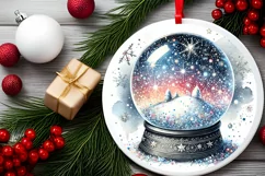 Round Christmas Ornament Sublimation|Clipart Product Image 1