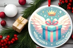 Round Christmas Ornament Sublimation|Clipart Product Image 2