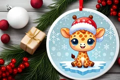 Round Christmas Ornament Sublimation|Clipart Product Image 1