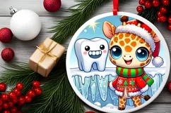 Round Christmas Ornament Sublimation|Clipart Product Image 1