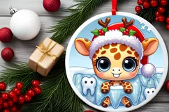Round Christmas Ornament Sublimation|Clipart Product Image 1