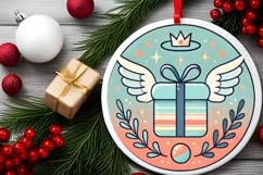 Round Christmas Ornament Sublimation|Clipart Product Image 2