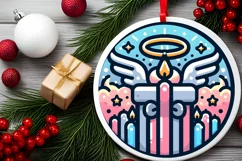 Round Christmas Ornament Sublimation|Clipart Product Image 2