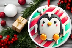 Round Christmas Ornament Sublimation|Clipart Product Image 1