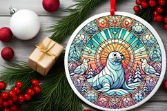 Round Christmas Ornament Sublimation|Clipart Product Image 1