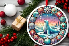Round Christmas Ornament Sublimation|Clipart Product Image 1