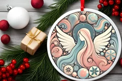 Round Christmas Ornament Sublimation|Clipart Product Image 1